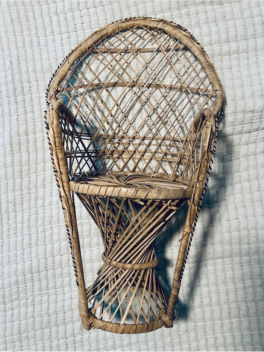 Woven Rattan Peacock Style Miniature Chair